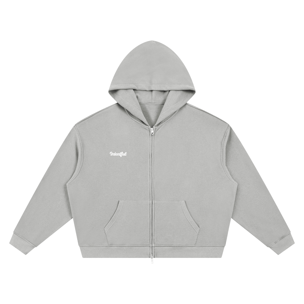 Resilience Waffle Boxy Full Zip Hoodie