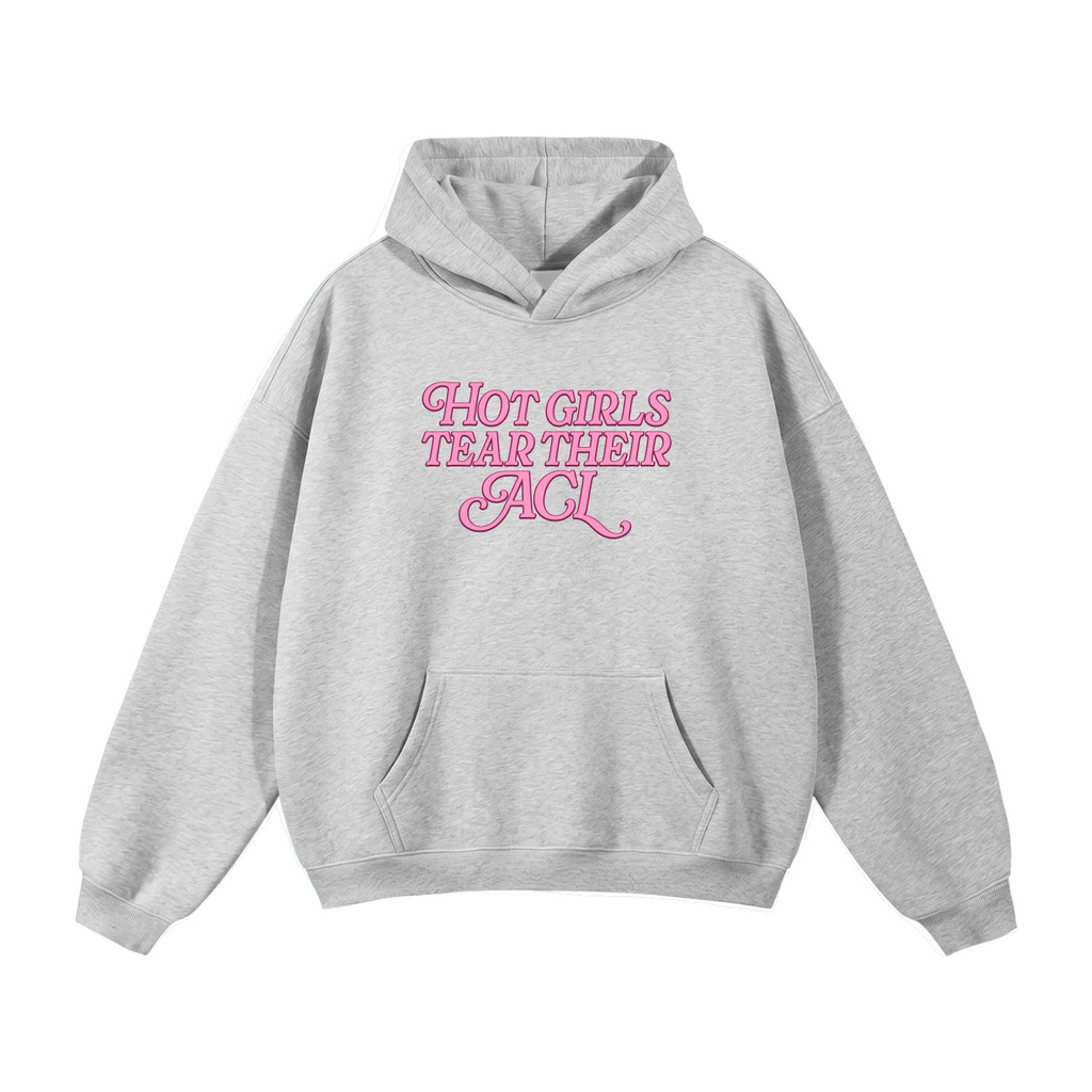 Hot Girls Hoodie- Pink/Grey
