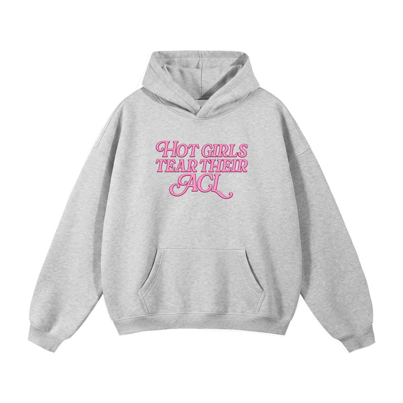 Hot Girls Hoodie- Pink/Grey