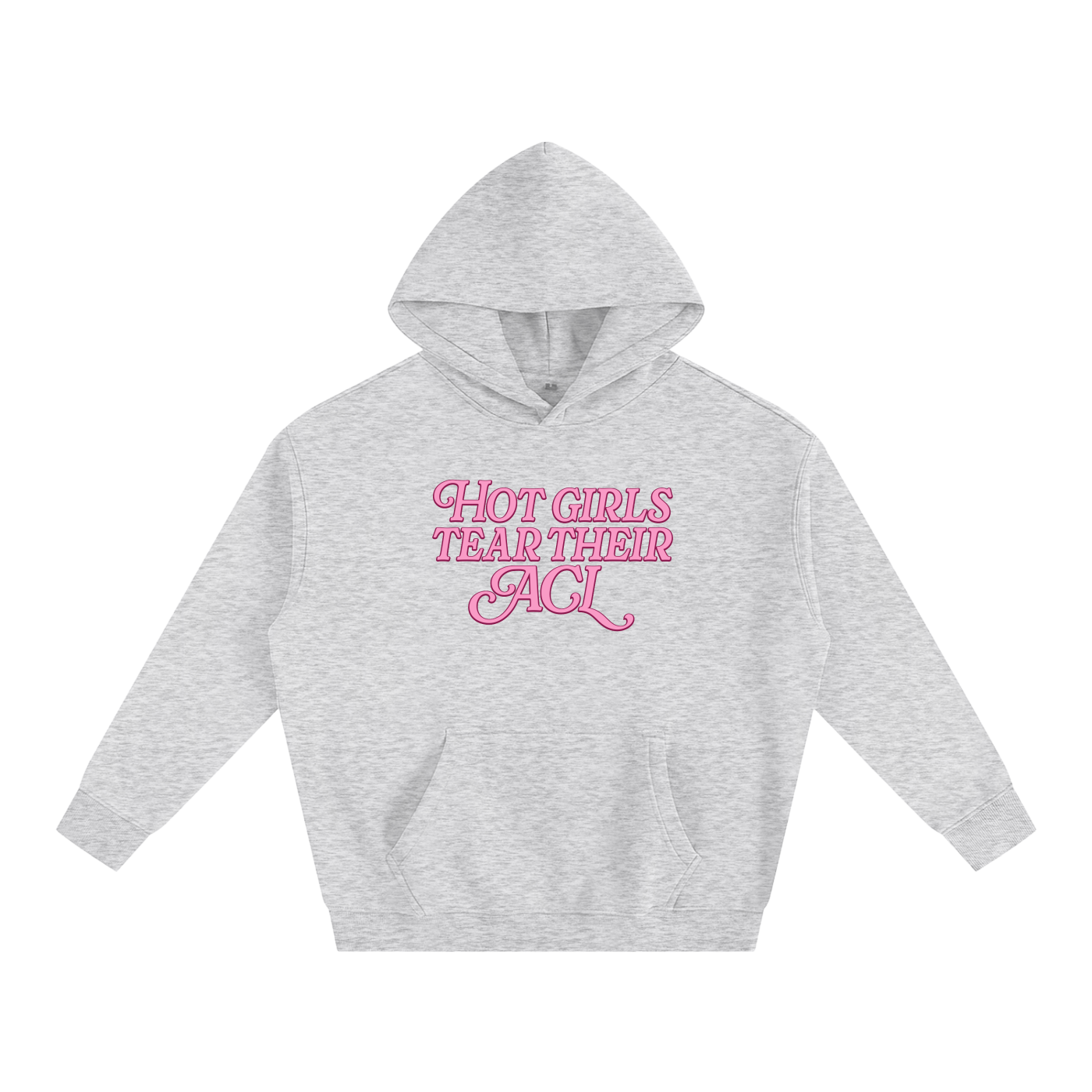 Hot Girls Hoodie- Pink/Grey